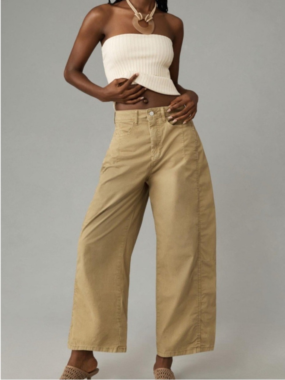 Anthropologie Pilcro The Kenna Mid-Rise Heritage Barrel Pants in Cedar Sz 24P